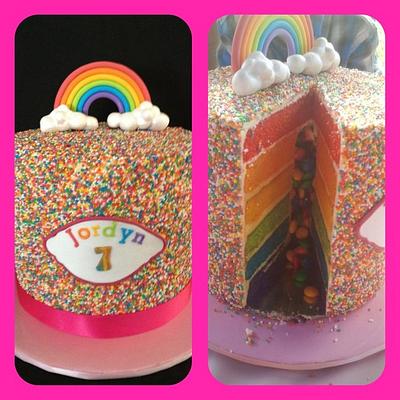 Rainbow Surprise cake - Cake by Lesley