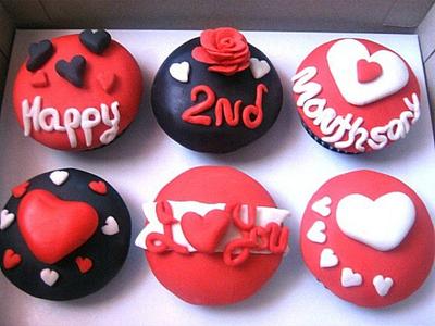 a monthsary cupcake toppers - Cake by susana reyes