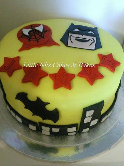 Spiderman & Batman - Cake by Anita's Cakes & Bakes