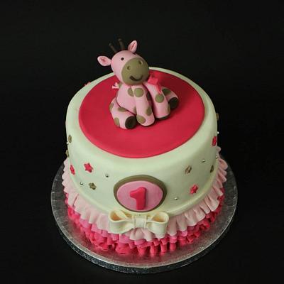 Girafe Girly One Birthday Cake - Cake by Une Fille en Cuisine