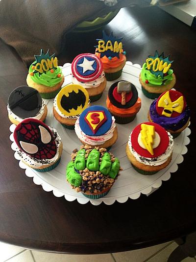 Avengers Themed Cupcakes - Cake by Tiffany McCorkle