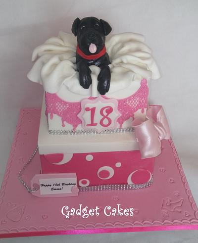 Doggie present box cake - Cake by Gadget Cakes