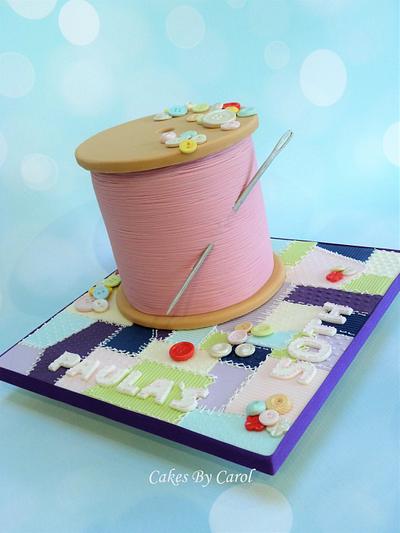 Cotton Reel - Sewing theme  - Cake by Carol