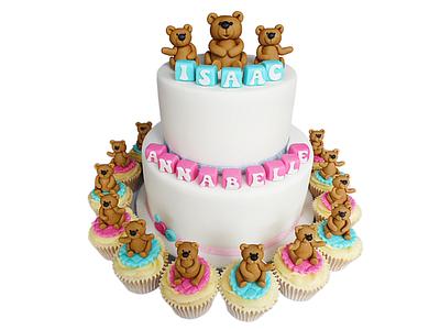Teddy  bear christening cake - Cake by Vanilla Iced 