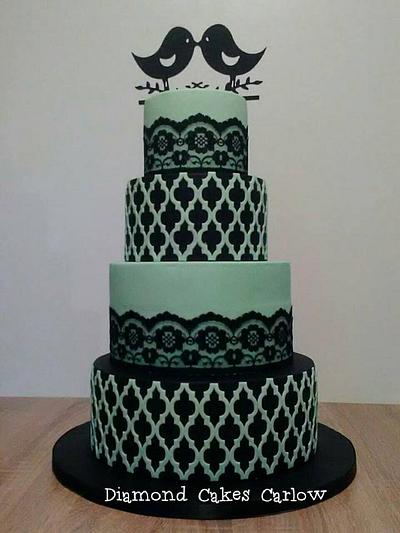 Black and Green Wedding Cake - Cake by DiamondCakesCarlow