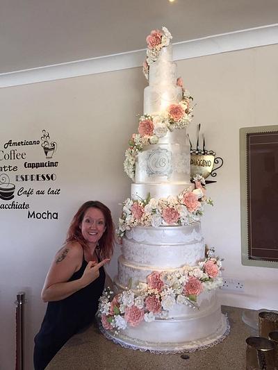 The Biggest Wedding Cake I've ever made! - Cake by DusiCake