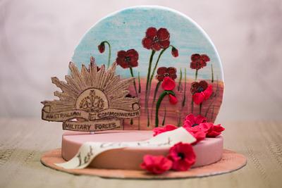Remembering Our ANZAC's The Field of  Poppies - Cake by Sue's Sweet Delights
