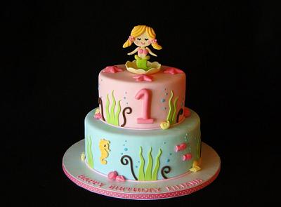 Mermaid 1st Birthday - Cake by Elisa Colon