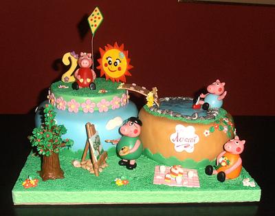 peppa pig con la famiglia in gita - Cake by gina Mengarelli 