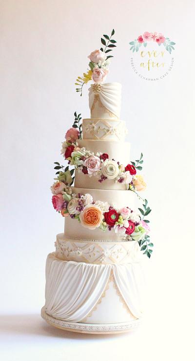 Towering Floral Wedding Cake - Cake by Ever After