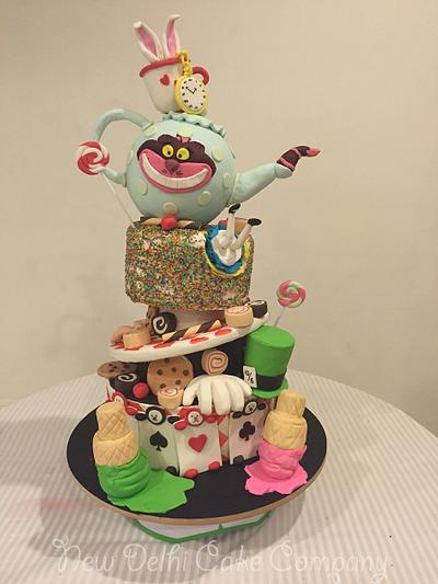 Alice in Wonderland Topsy Turvy Cake - Cake by Smita Maitra (New Delhi Cake Company)