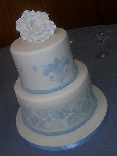 Blue and White Damask Cake  - Cake by Tomyka