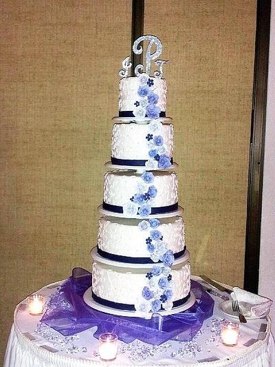 Purple and White Wedding Cake - Cake by Marlene