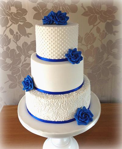 Royal blue wedding cake - Cake by Cakes by Sian