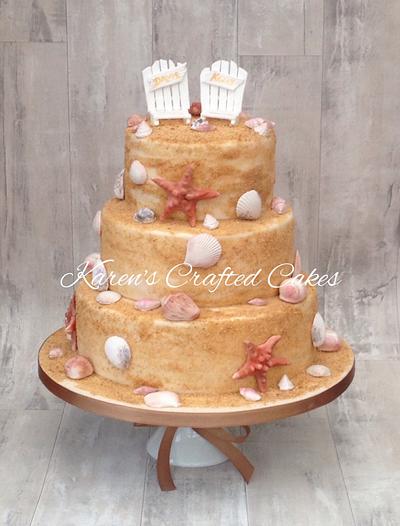 Beach theme wedding cake - Cake by Karens Crafted Cakes
