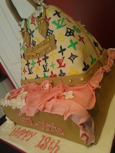 Hand Painted Louis Vuitton Bag - Cake by Kelly Ellison