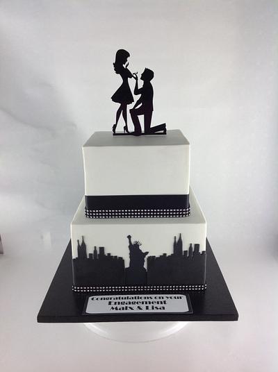 New York theme engagement cake  - Cake by classinacake (ina)