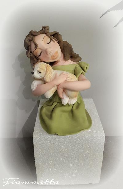 Girl with Puppy -Ragazza con cucciolo - Cake by fiammetta