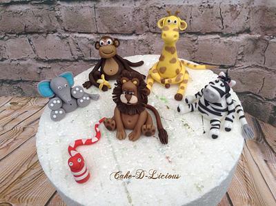 Safari Animal Cake Toppers - Cake by Sweet Lakes Cakes