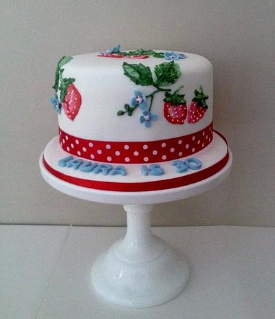 Cath Kidston Strawberries Cake - Cake by Melissa Woodland Cakes