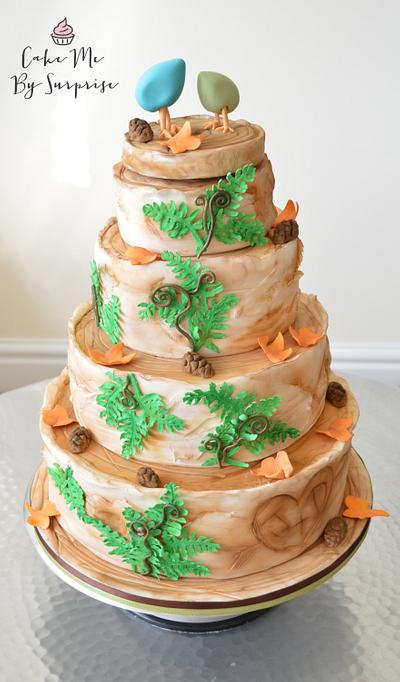 Birch Tree Autumnal Fall Wedding Cake  - Cake by Nadia Jay
