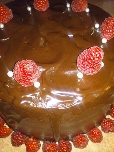 Chocolate Cheesecake w Raspberry Iced with A Chocolate Granache - Cake by CheesecakeLady