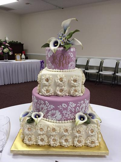 Picasso Lily Wedding Cake - Cake by Theresa