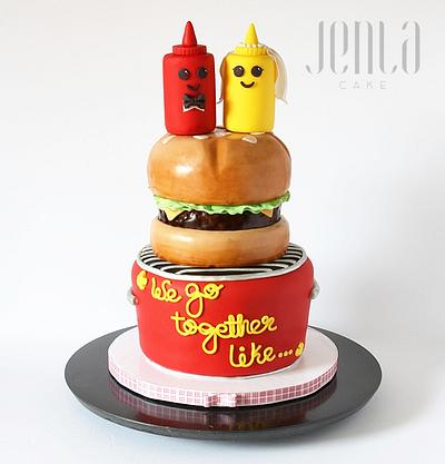 "We go together like..." (a bridal shower cake) - Cake by Jen La - JENLA Cake