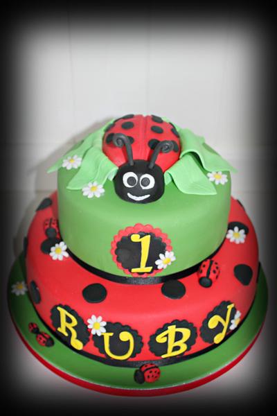 Ladybird 1st Birthday Cake - Cake by Dai's Iced Gems