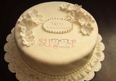 Happy Anniversary Pearls - Cake by Myra - Sugar Nerdies