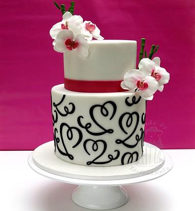 Orchids with swirls - Cake by Monika
