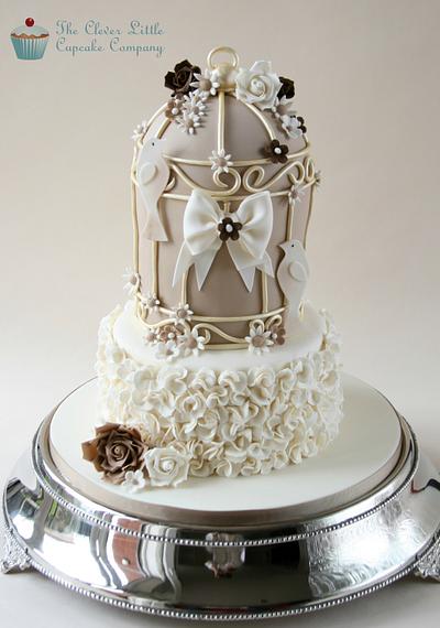 Ruffled Birdcage Wedding Cake - Cake by Amanda’s Little Cake Boutique