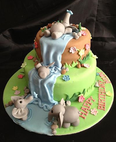 Elephant Waterfall Cake - Cake by Caron Eveleigh