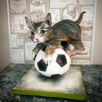 kitten soccer player - Cake by Chernakova Yulia