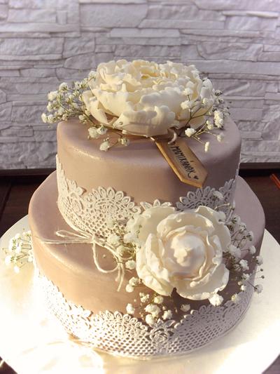 white peony cake - Cake by timea