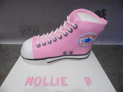 Mollie's pink converse boot cake - Cake by Rebecca Husband