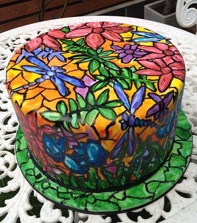 Stained Glass Dragonfly Cake - Cake by Lauren