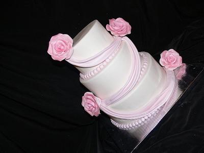 Pink & Ivory Swag cake - Cake by Elizabeth