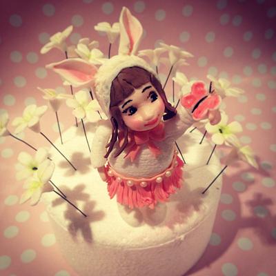 Bunny costume cake topper - Cake by The sugar cloud cakery