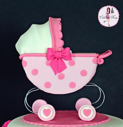 Pink Pram Baby Shower Cake - Cake by Dusty