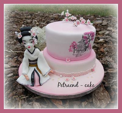 Geisha and Sakura - Cake by Petraend
