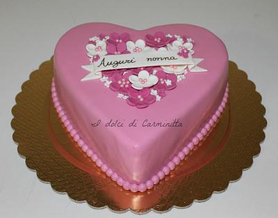 Heart for a sweet grandmother - Cake by carmen belfiore