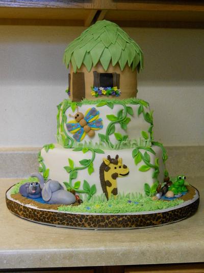 Jungle baby shower  - Cake by Laurie