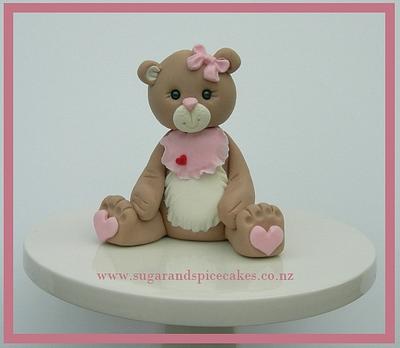Baby Girl Teddy  - Cake by Mel_SugarandSpiceCakes