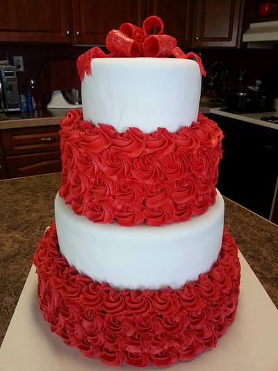 Fondant and buttercream wedding cake - Cake by Teresa Clayton