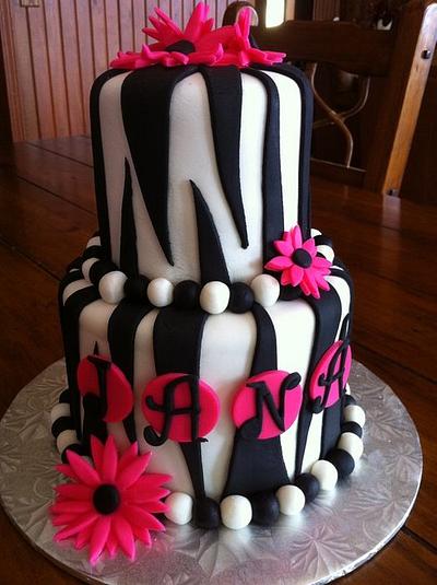 Zebra Cake with Daisies - Cake by Kendra