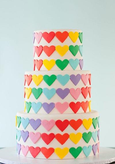 Rainbow Hearts - Cake by Erin Gardner