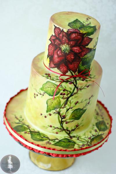 Poinsettia Cake - Cake by Tonya Alvey - MadHouse Bakes