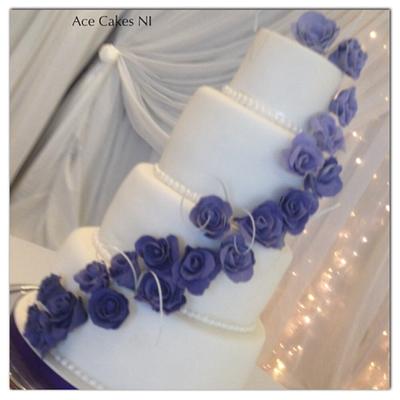 Purple Rose Cascade - Cake by Lisa