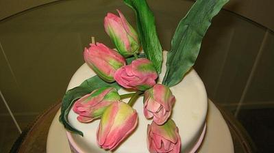 Gumpaste French Tulips - Cake by Cakeicer (Shirley)